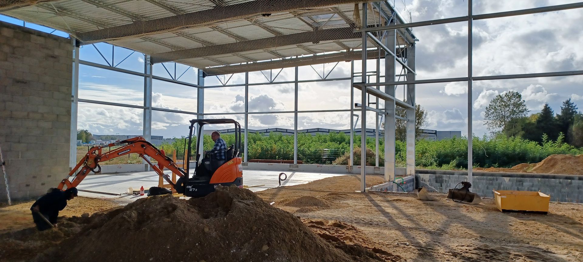 Construction de bâtiment industriel.