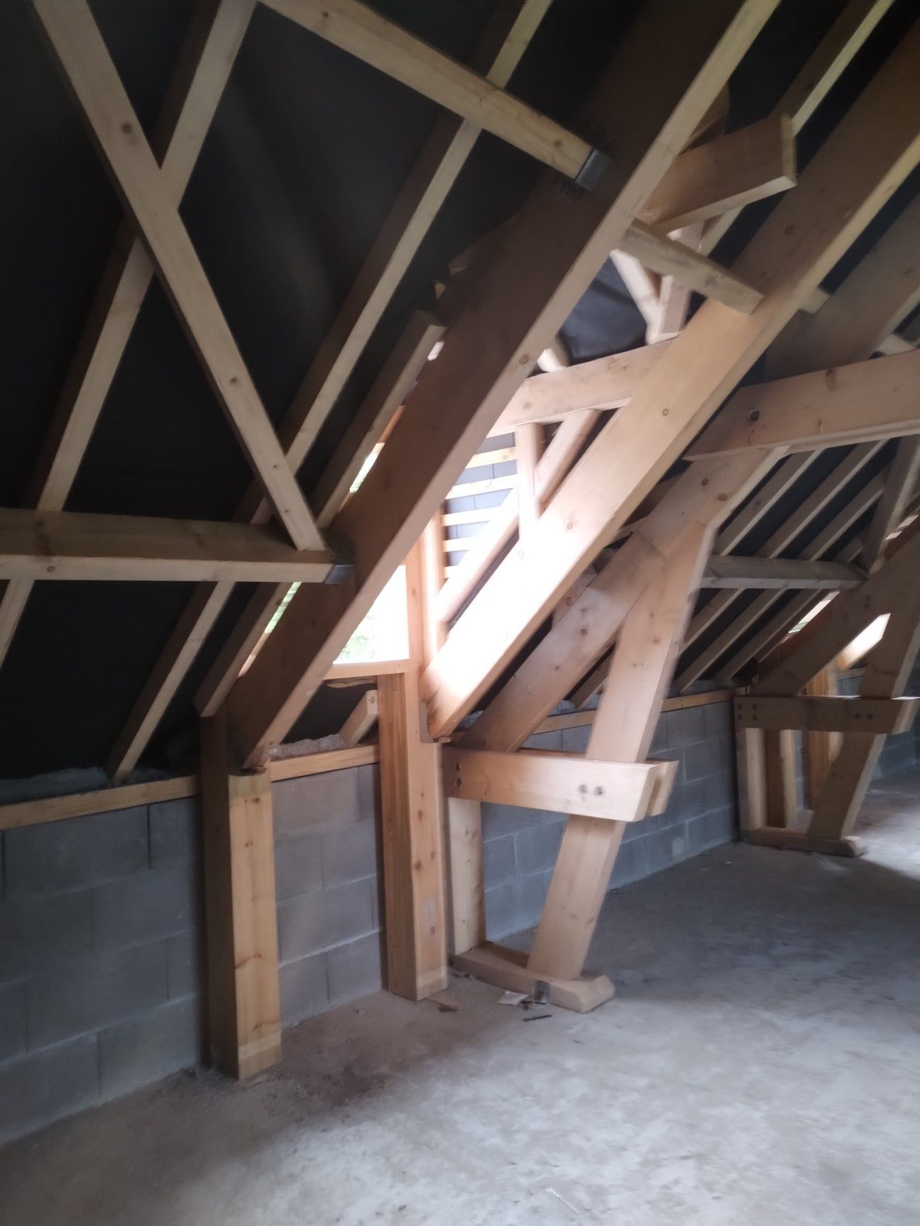 Charpente de l'intérieur.