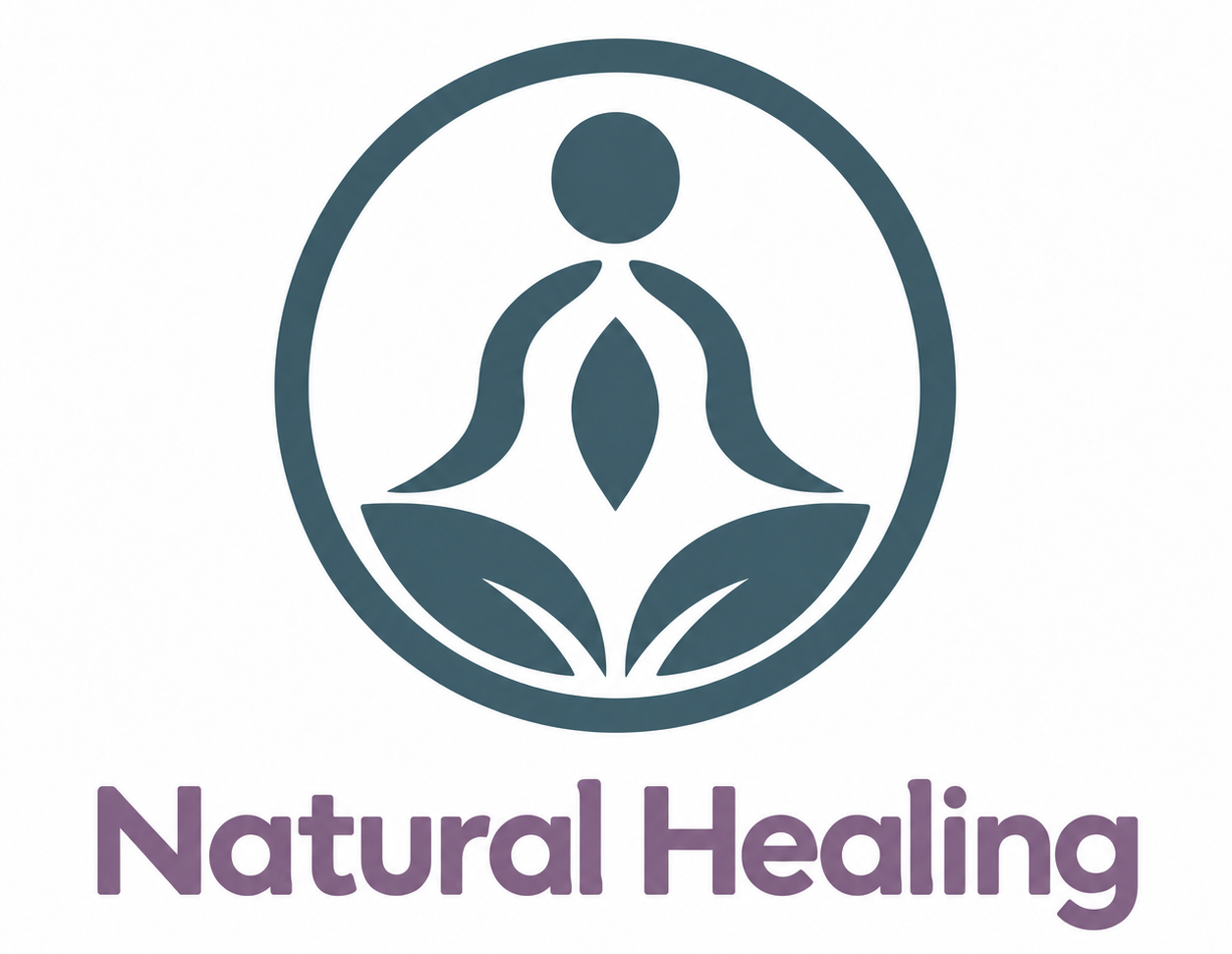 Logotipo para terapias naturales, con un perfil femenino y hojas verdes en tonos beige y marrón.