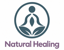 Logotipo para terapias naturales, con un perfil femenino y hojas verdes en tonos beige y marr&oacute;n.
