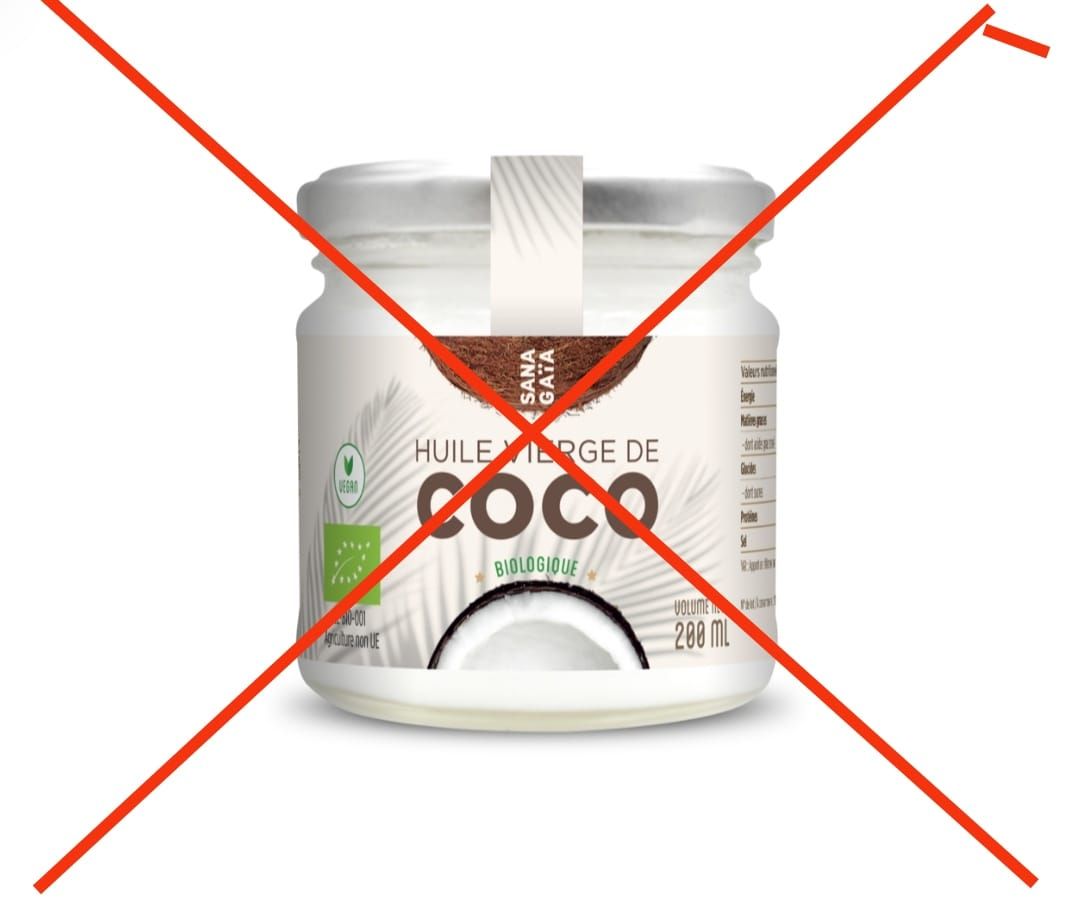 Flacon d'huile de coco