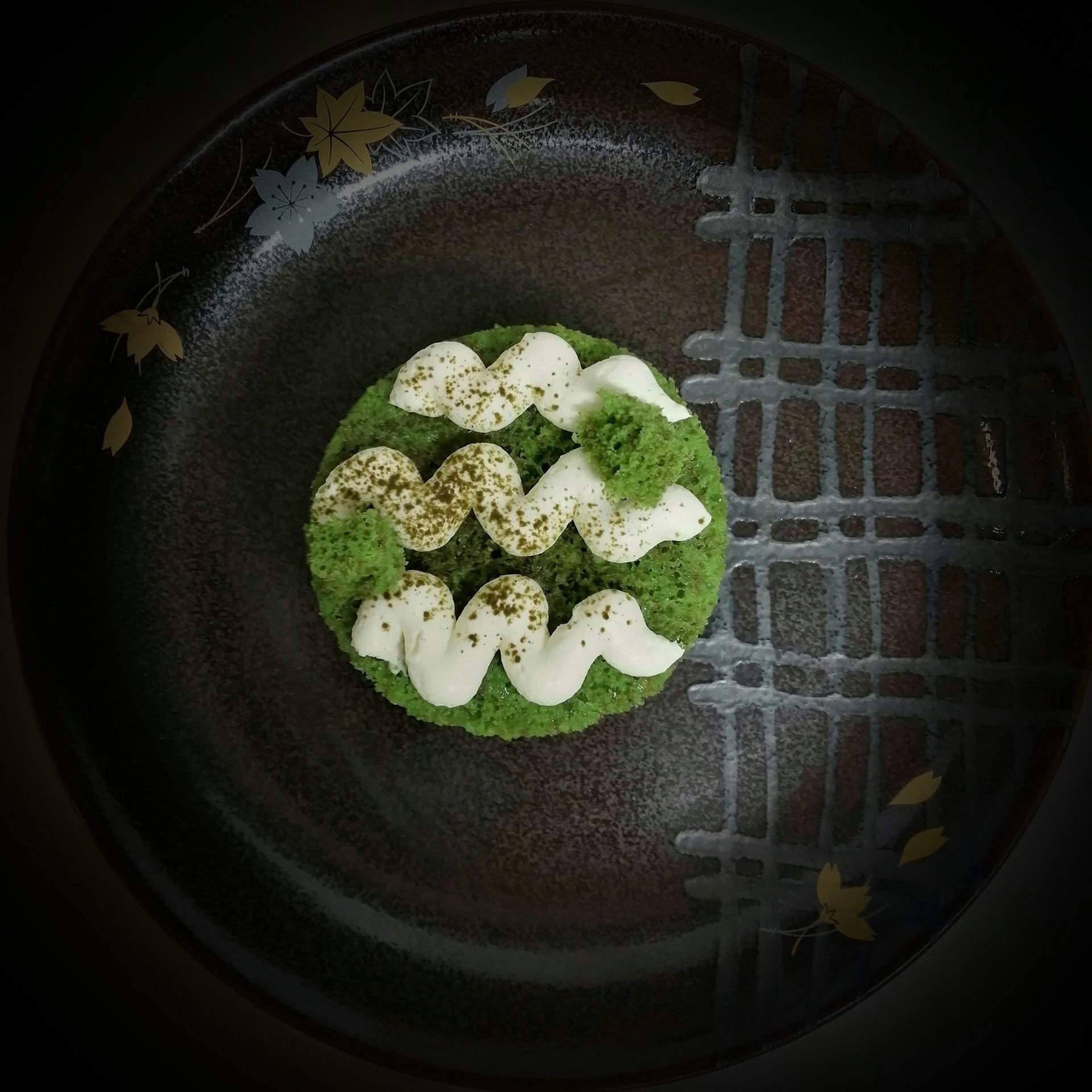 Una placa negra con un círculo verde encima