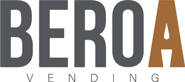 Logotipo de Beroa Vending, sl, con el texto en rojo y marrón 