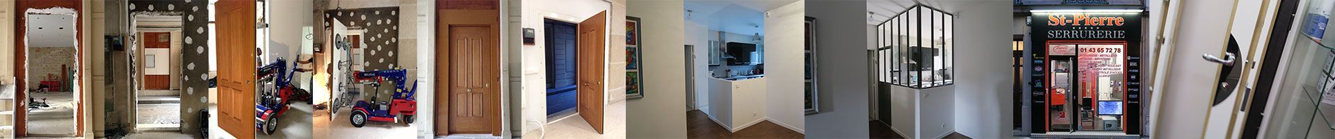 Une série de portes et de couloirs à l'intérieur d'un bâtiment.