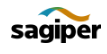 Logotipo da Sagiper com onda estilizada em azul e dourado sobre texto preto.