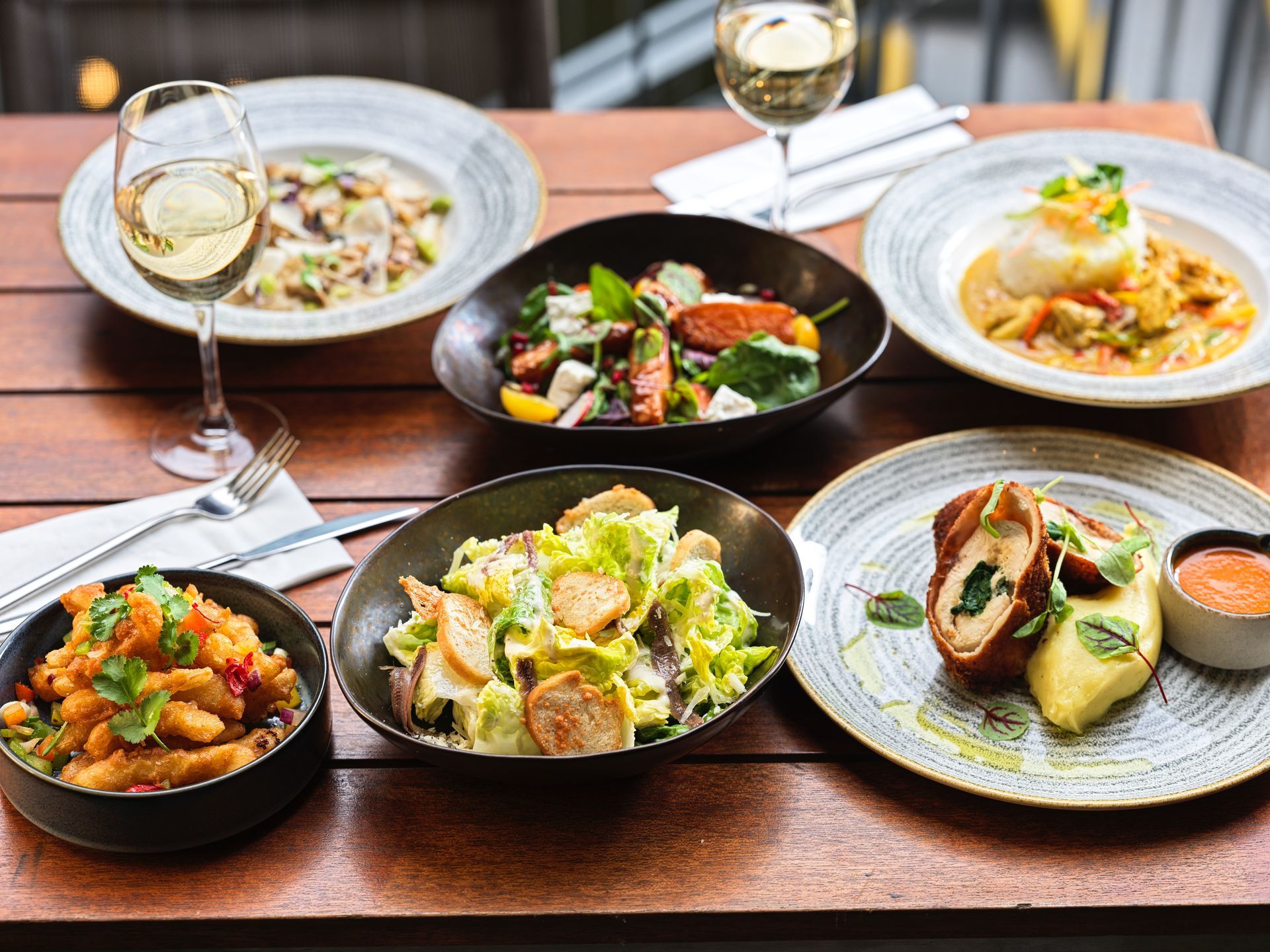 different bowl with delicious food