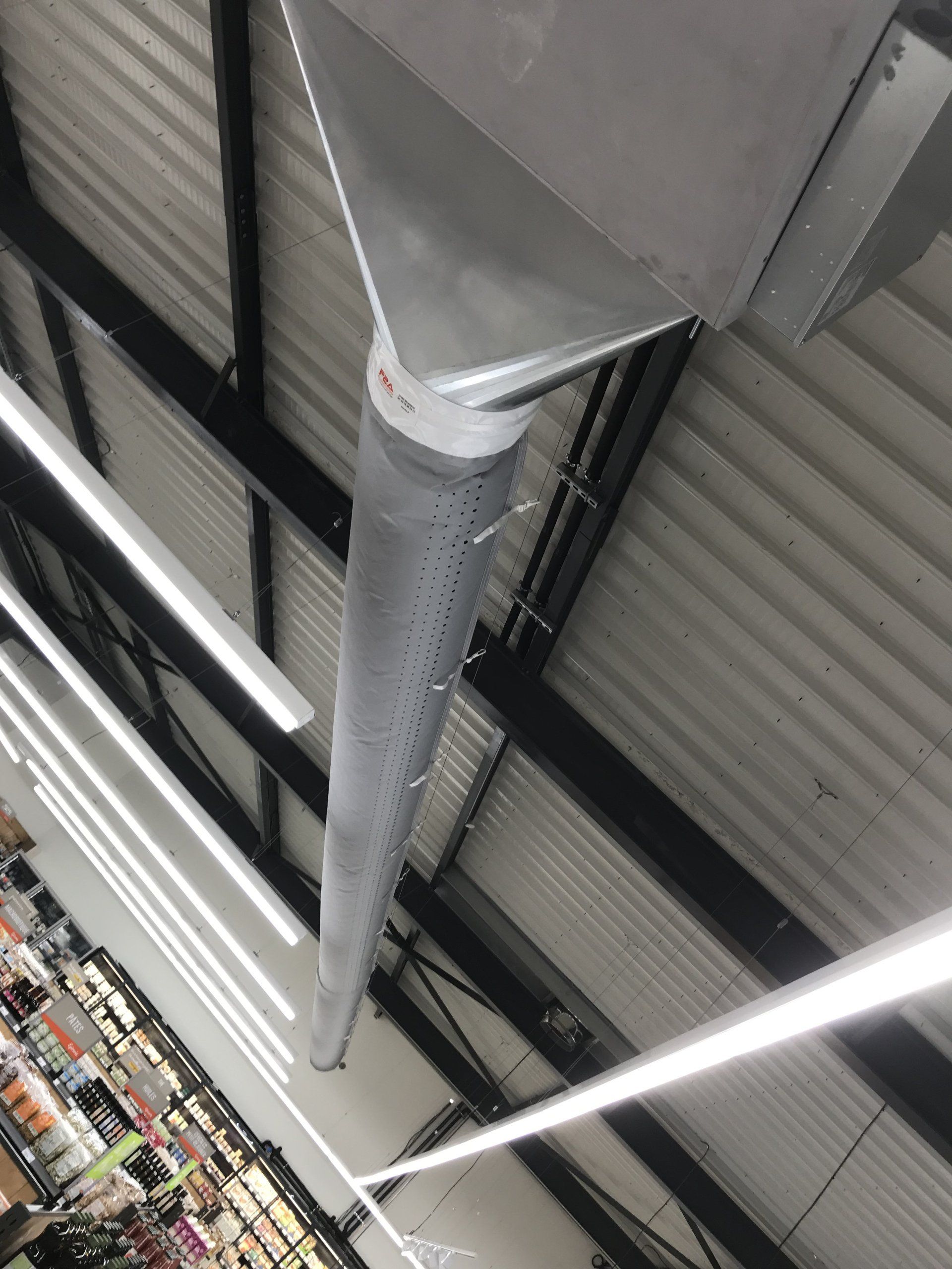 Installation de gaines textile