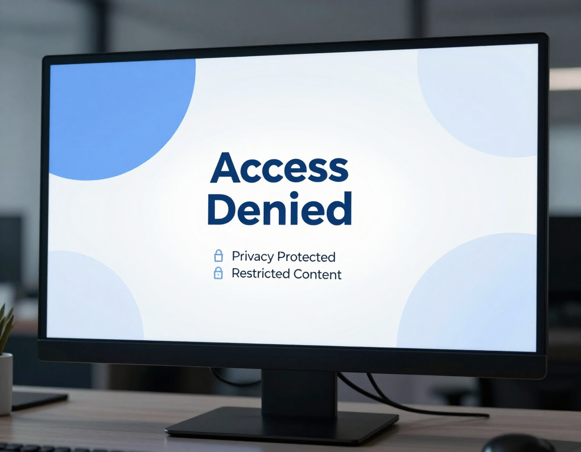 Pantalla de acceso restringido con diseño profesional