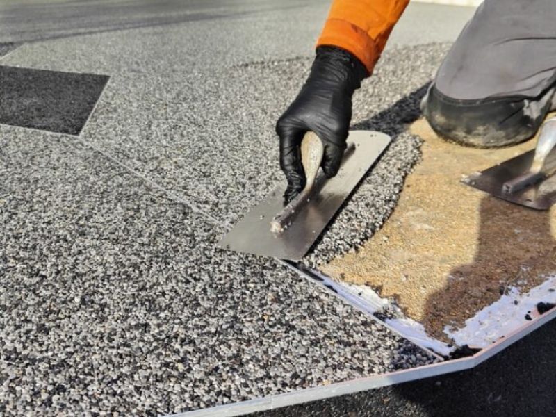 Pose de moquette de pierre