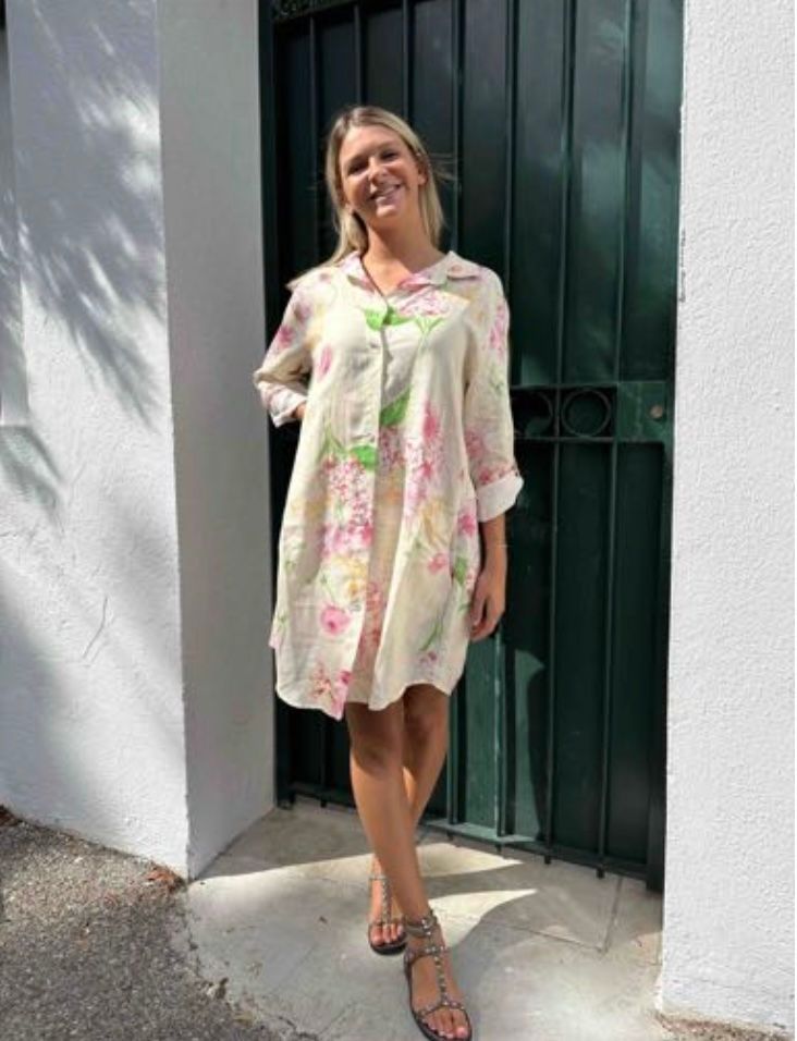 Robe à manches 3/4 fleurie