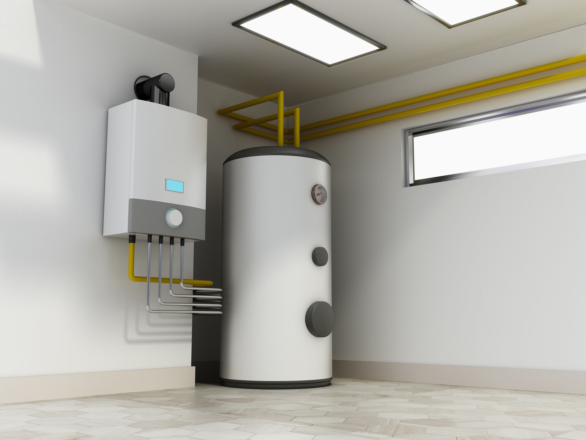 Illustration d'un chauffe-eau thermodynamique associé à une chaudière