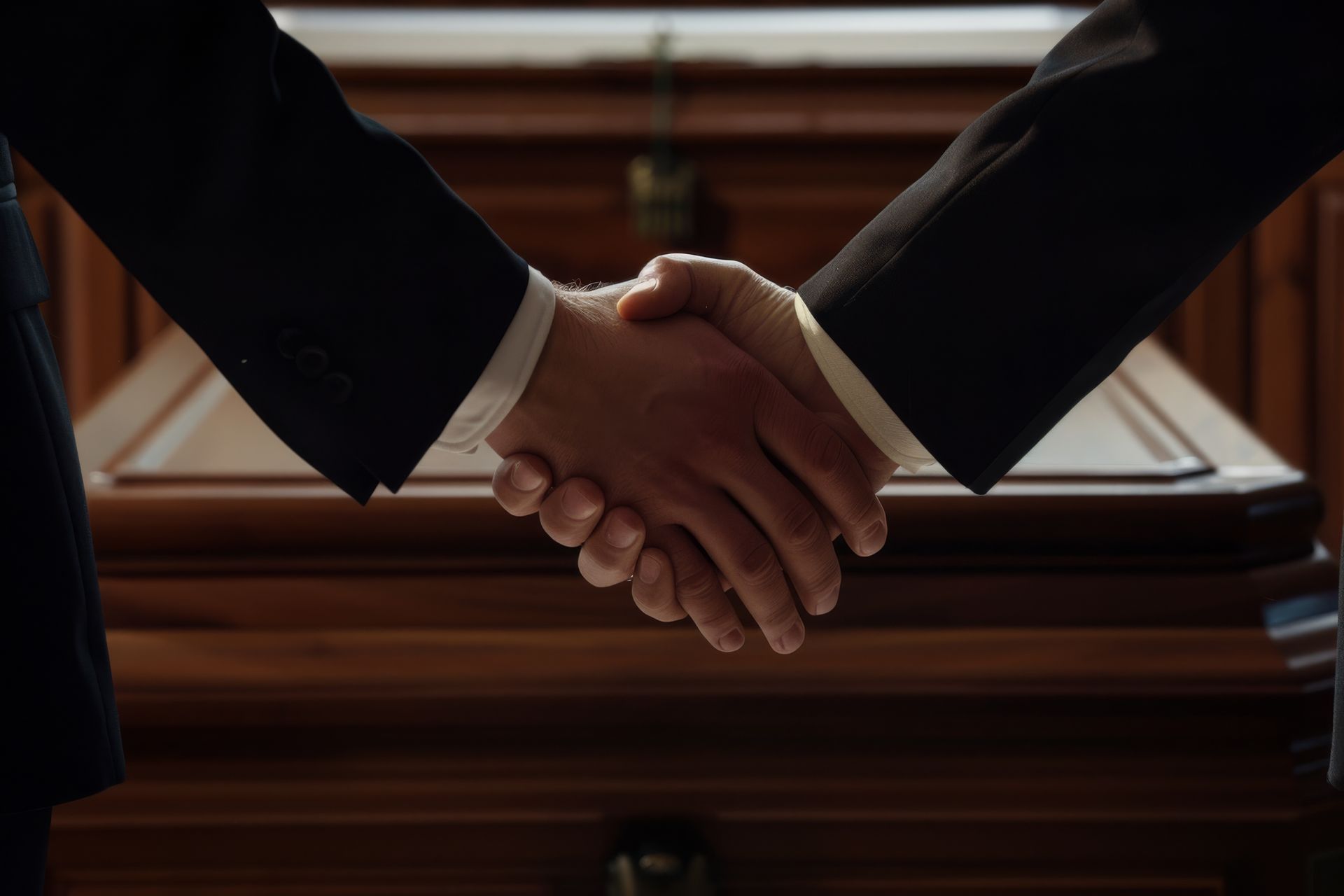 Une poignée de main lors d'une cérémonie d'obsèques