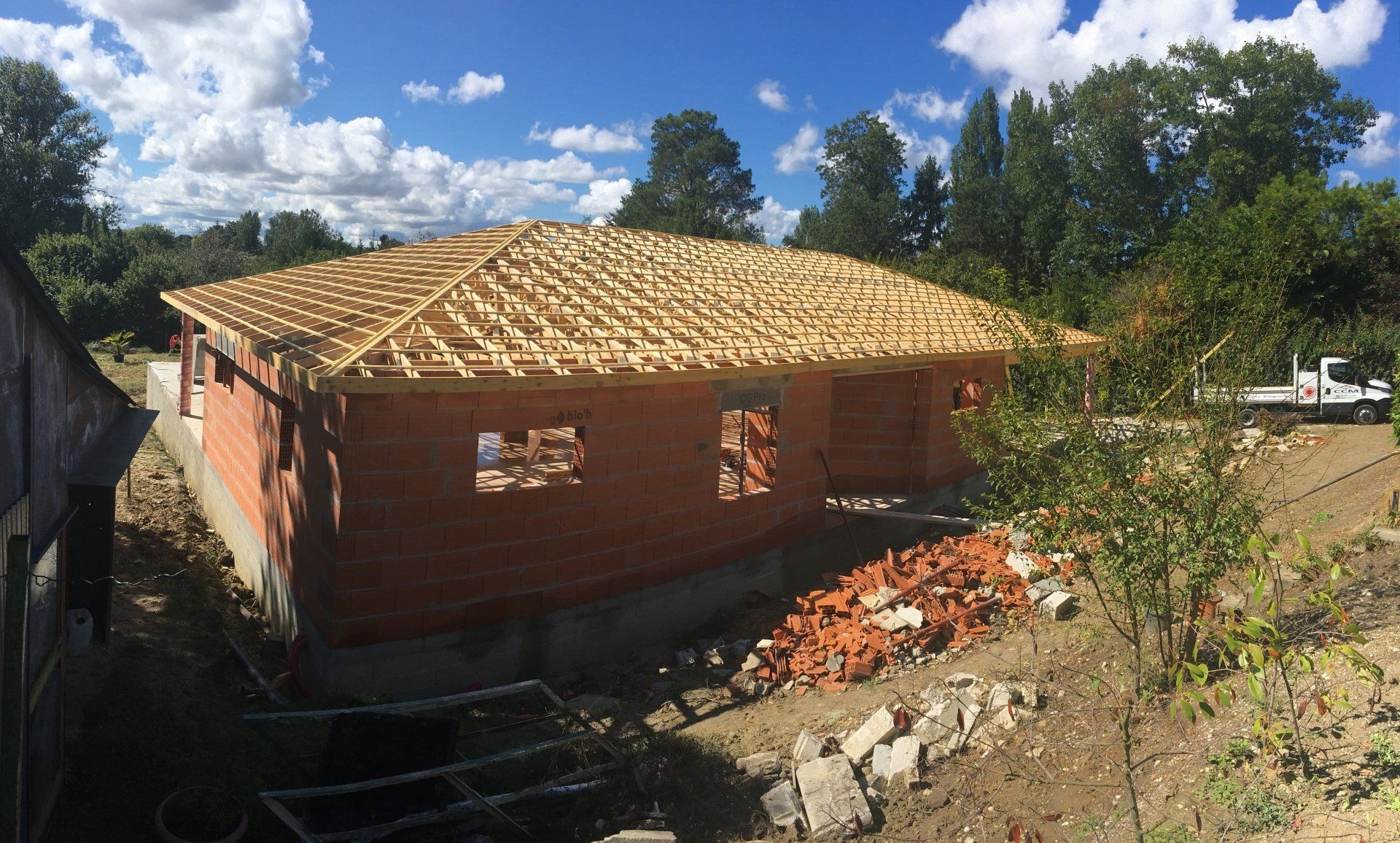 Construction 16 positionnement de charpente