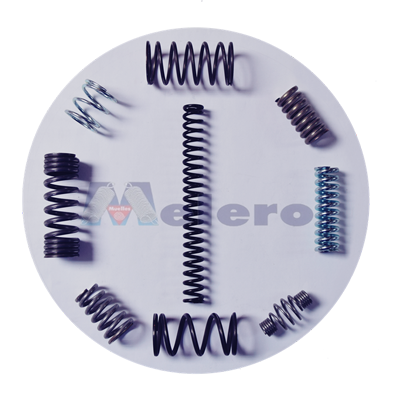 Muchos tipos diferentes de resortes están dispuestos en un círculo