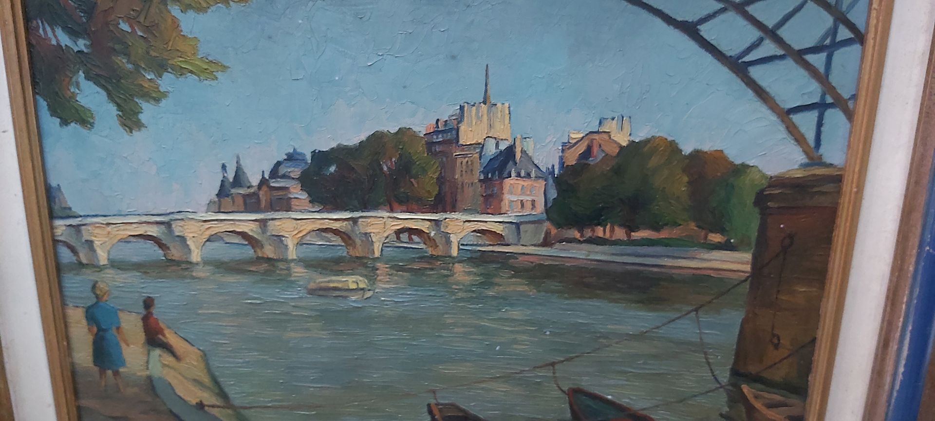 Tableau d'une ville en peinture