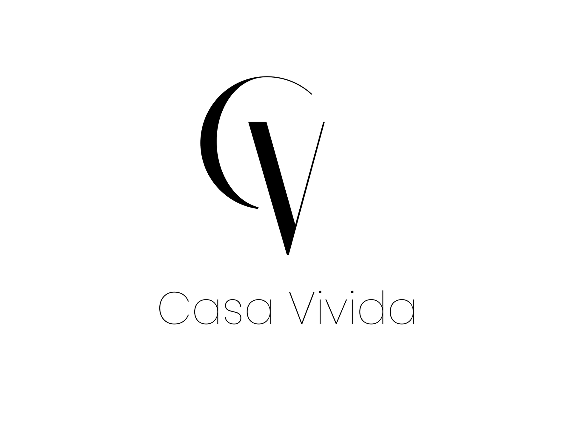Ein schwarz-weißes Logo für ein Unternehmen namens Casa Vivida.