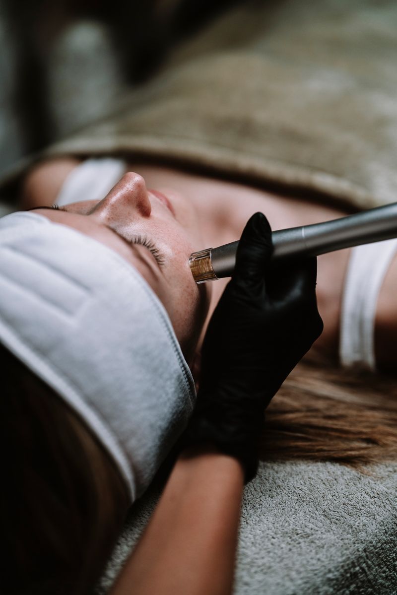 Eine Frau bekommt in einem Schönheitssalon eine Gesichtsbehandlung.