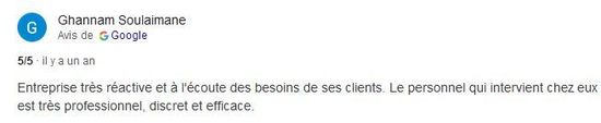 Avis Google d'un client (10)