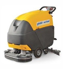 Une machine mono brosse jaune