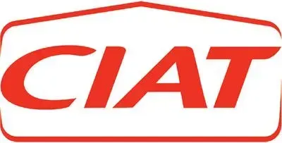 Un logotipo de CIAT rojo y blanco sobre un fondo blanco.