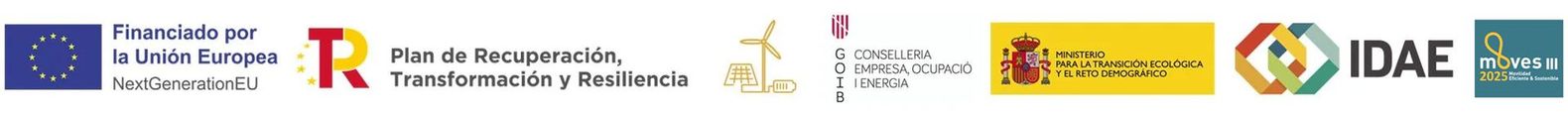 Logotipos para Unión Europea, Gobierno Español e IDAE.