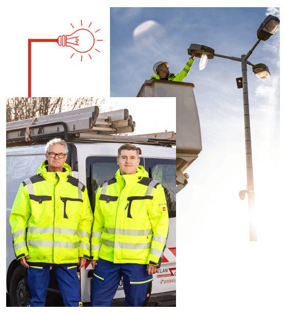 Elektroanlagenbau Niederau ELAN GmbH - Mann mit Helm und Warnweste hält Kabel