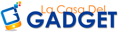 Un logotipo para la casa del gadget con un teléfono celular en él.