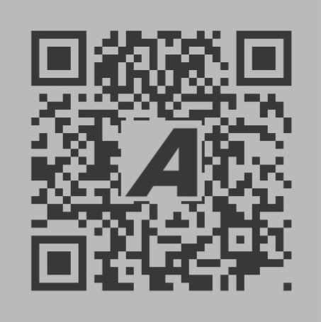 lien vers la page Akeo Code QR avec un grand A blanc superposé au centre du code.