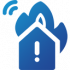 Pictogramme d'une maison en feu et d'une alarme.