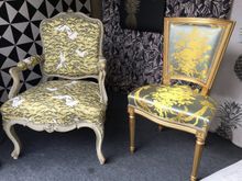 Tissu décoré chaises
