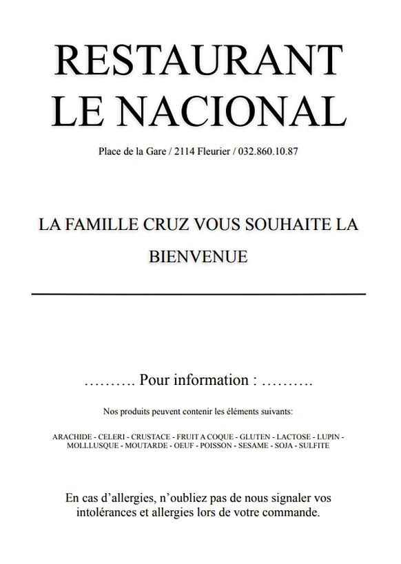 Une affiche en noir et blanc pour un restaurant appelé restaurant le nacional.