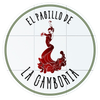 El logo de El Pasillo de la Gamboria muestra a una mujer con un vestido rojo bailando flamenco.