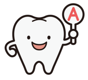 Icon glücklicher Zahn hält Schild