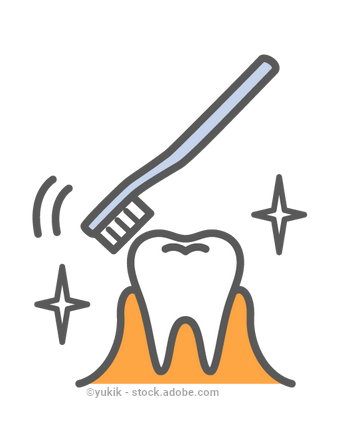 Icon Zahnbürste putzt Zahn