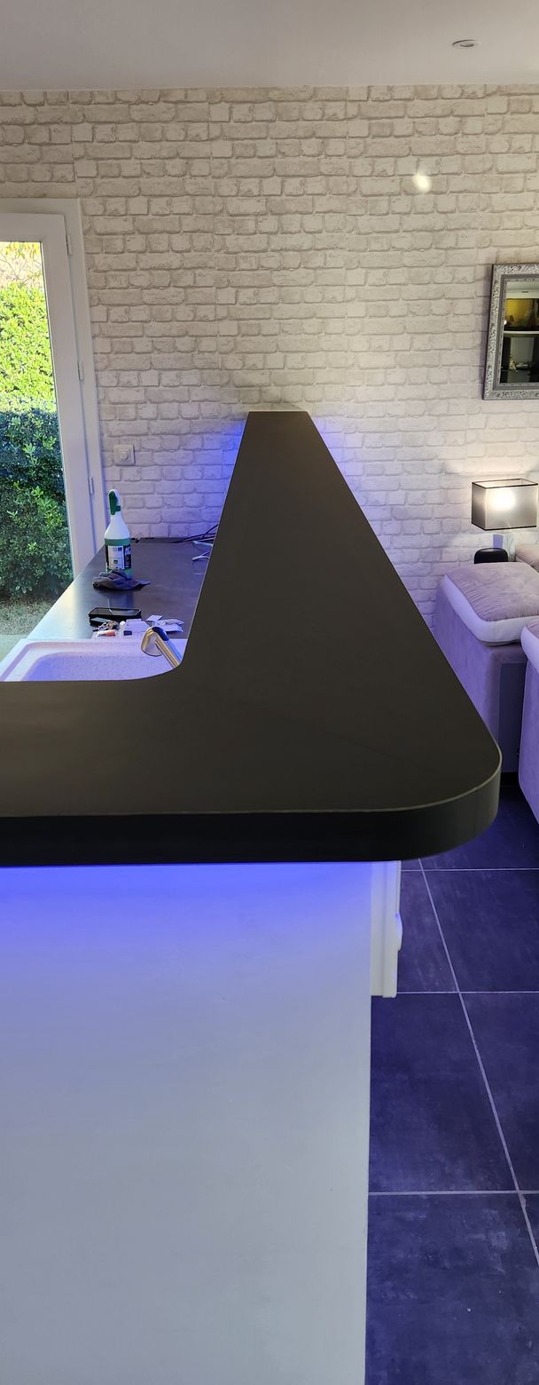 Plan de travail avec arrondi