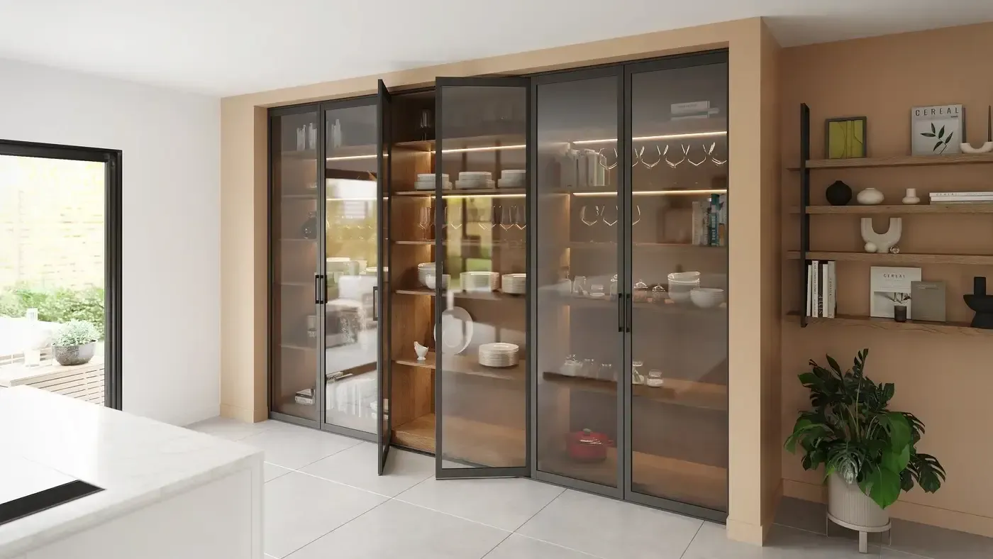 Portes de placard en verre pivotante sur mesure