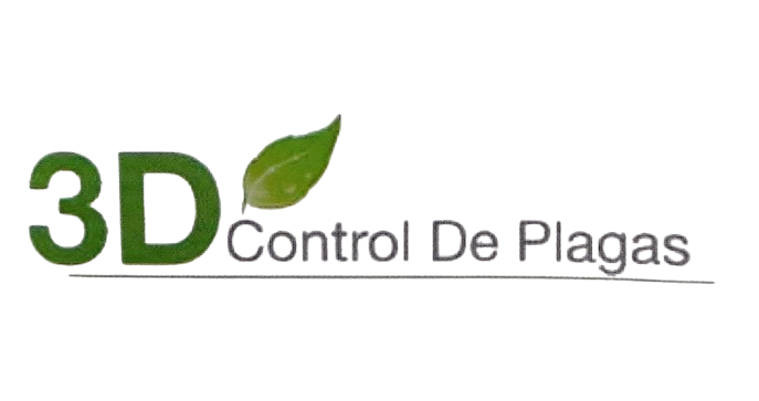 El logotipo de 3D Control de Plagas tiene una hoja verde.