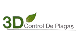 El logotipo de 3D Control de Plagas tiene una hoja verde.