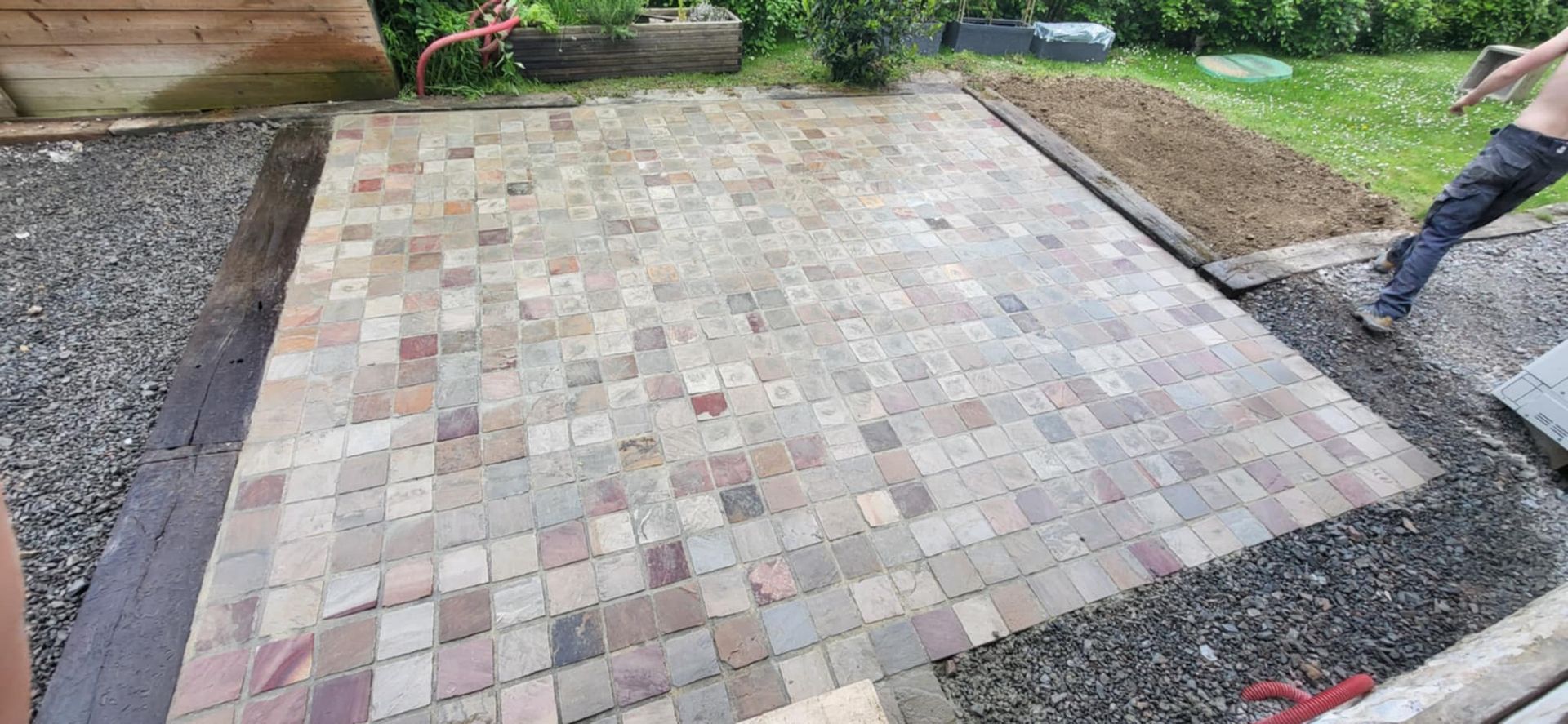 Pavés sur une terrasse