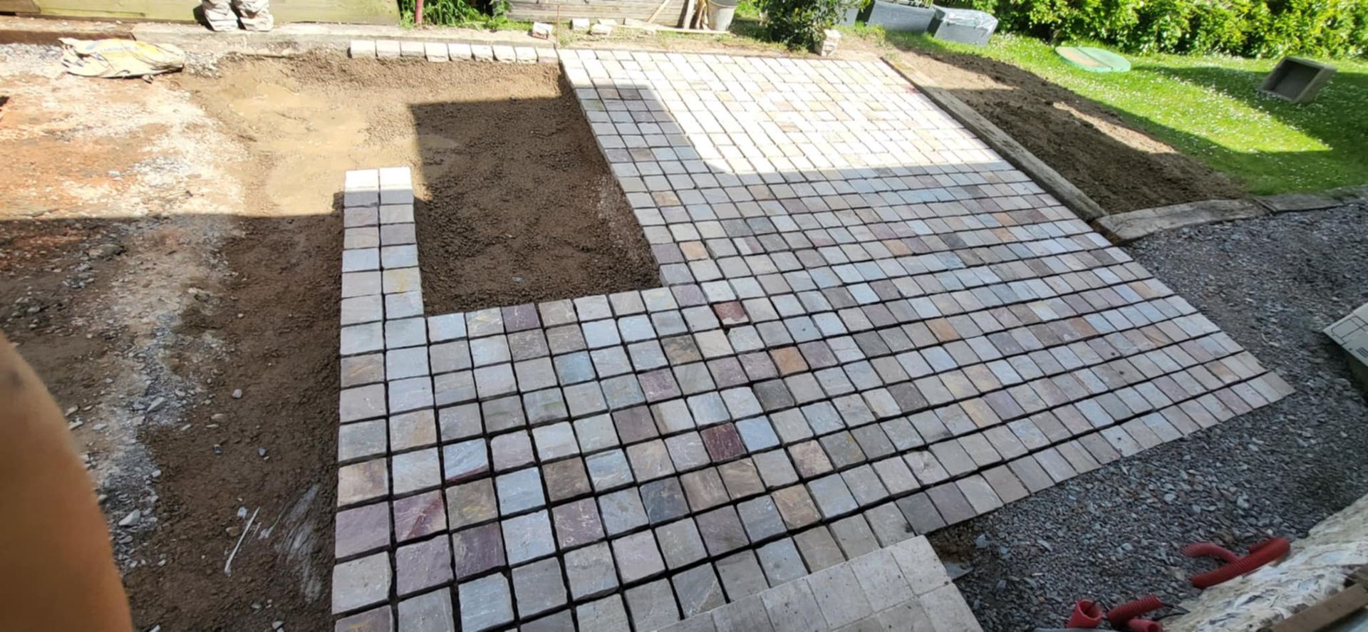Terrasse en pavés