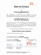 Zertifikat für die Karl Müller GmbH & Co.KG