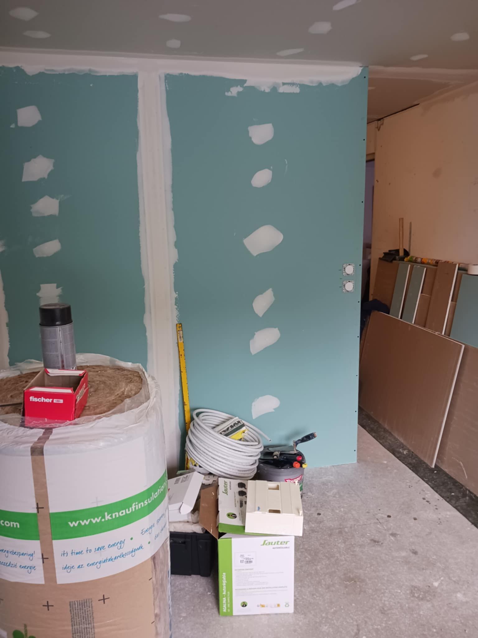 Pose de joints sur le placo