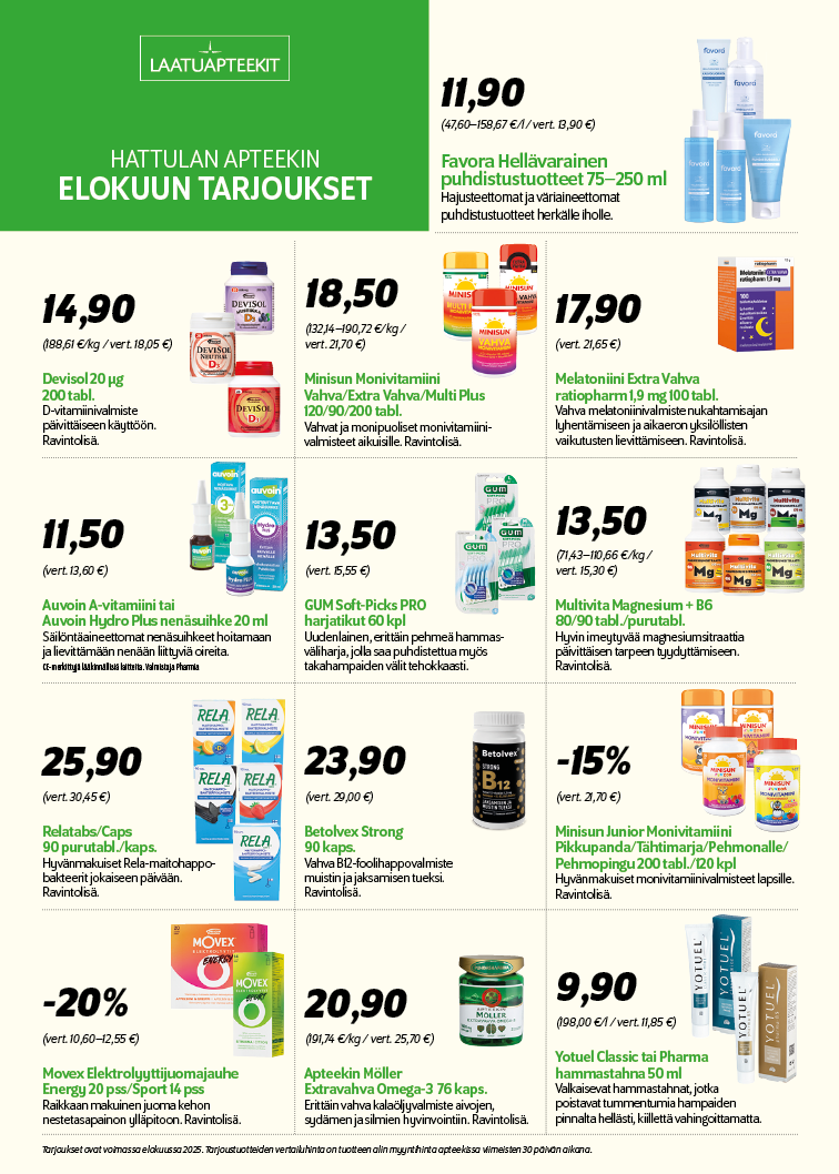 Hattulan Apteekki - Tarjoukset