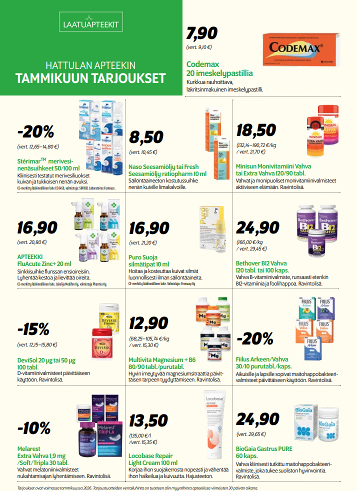 Hattulan Apteekki - Tarjoukset