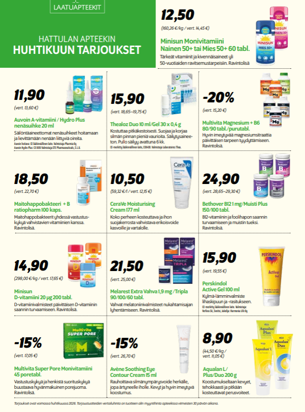 Hattulan Apteekki - Tarjoukset