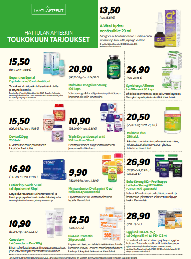 Hattulan Apteekki - Tarjoukset