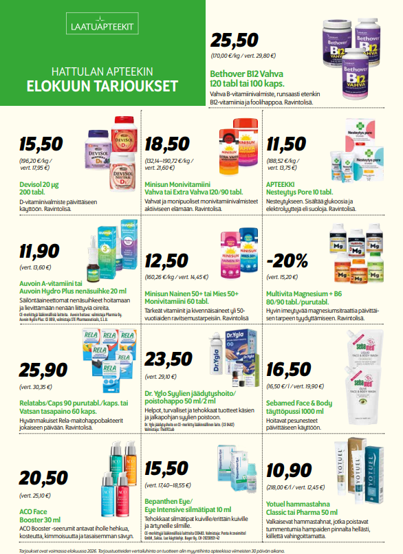 Hattulan Apteekki - Tarjoukset