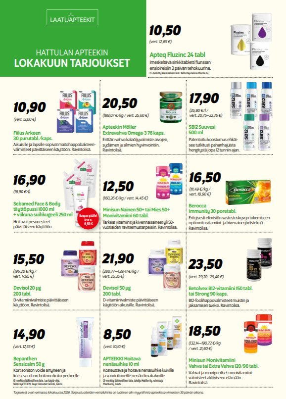 Hattulan Apteekki - Tarjoukset