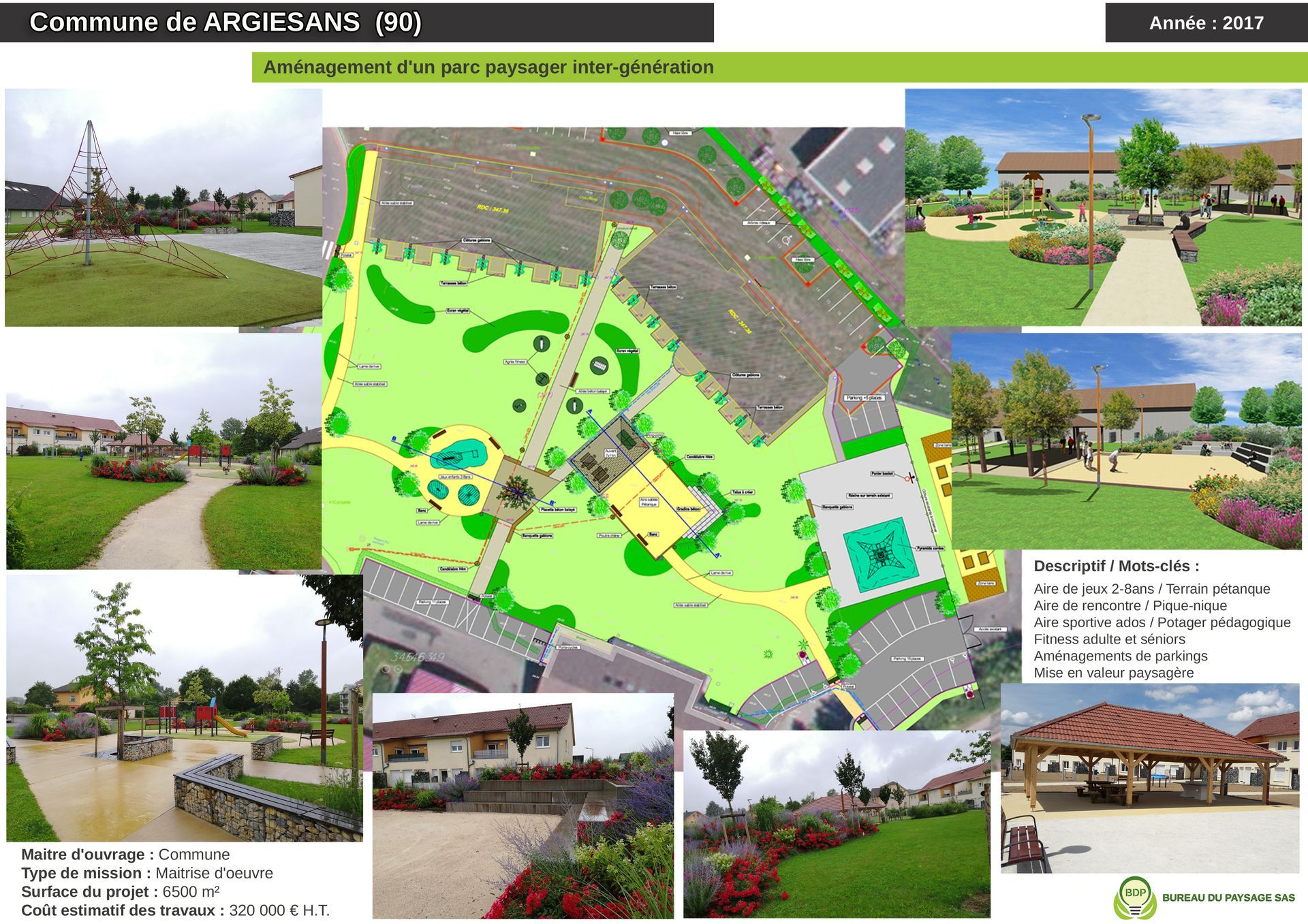 Aménagement d'un parc paysager intergénération