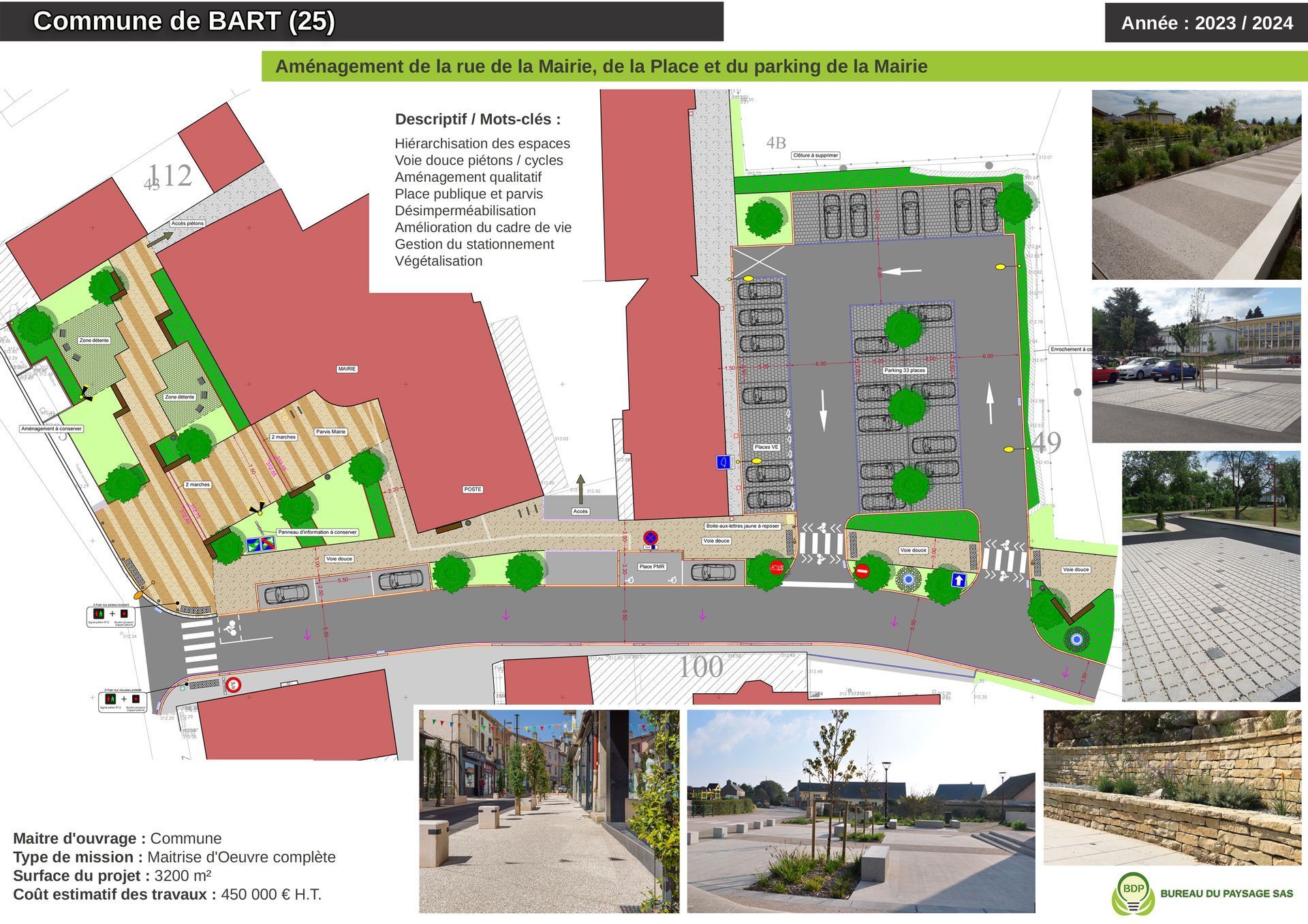 Aménagement de la rue de la Mairie, de la place et du parking de la Mairie